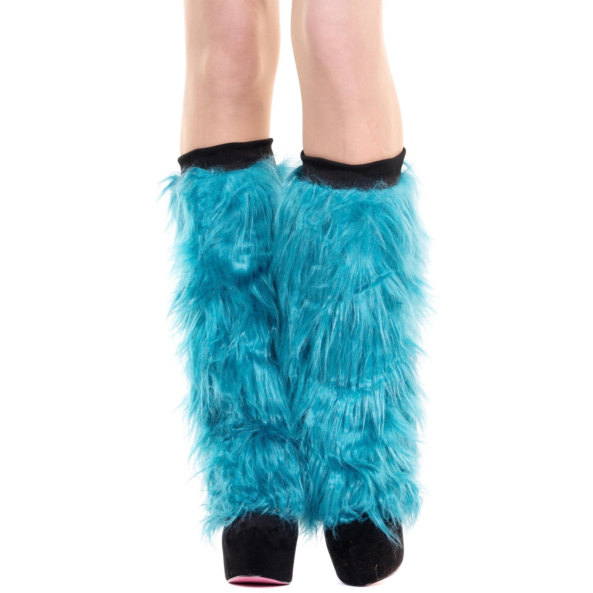 Roma Costumes Hellblaue Legwarmer Fellstulpen für Fasching Halloween