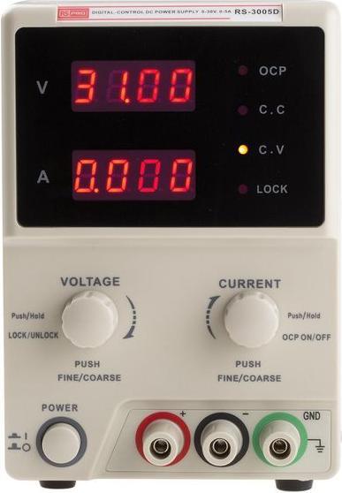 RS PRO Digital laboratory power supply 150W, 0-30V / 0-5A