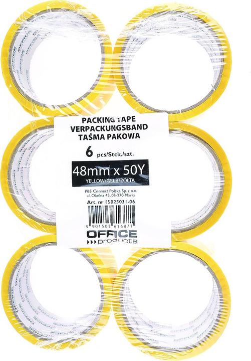 Image du produit Office Products Ruban d'emballage, 48mm x 50y, 36mic, ean pour 1 pc, rouge (48 mm)