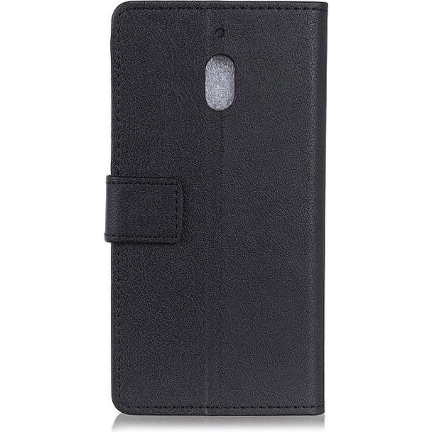 MU Classic Classic III Leder Bookcover Series (Nokia 2.1), Smartphone Hülle, Schwarz