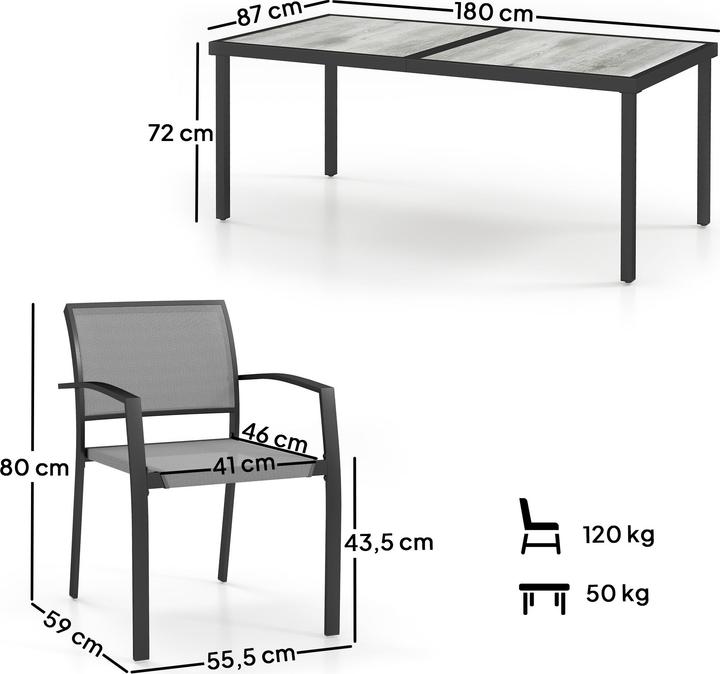 Produktbild Outsunny Gartenmöbel-Set Stahl, Kunststoff Grau