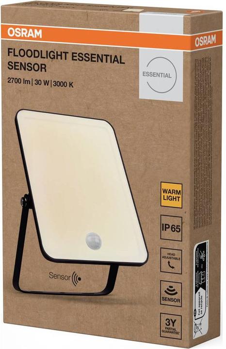 Actual product image Osram Floodlight Essential Sensor 30W 3000K 4099854430091 LED-Aussenstrahler mit (IP65)