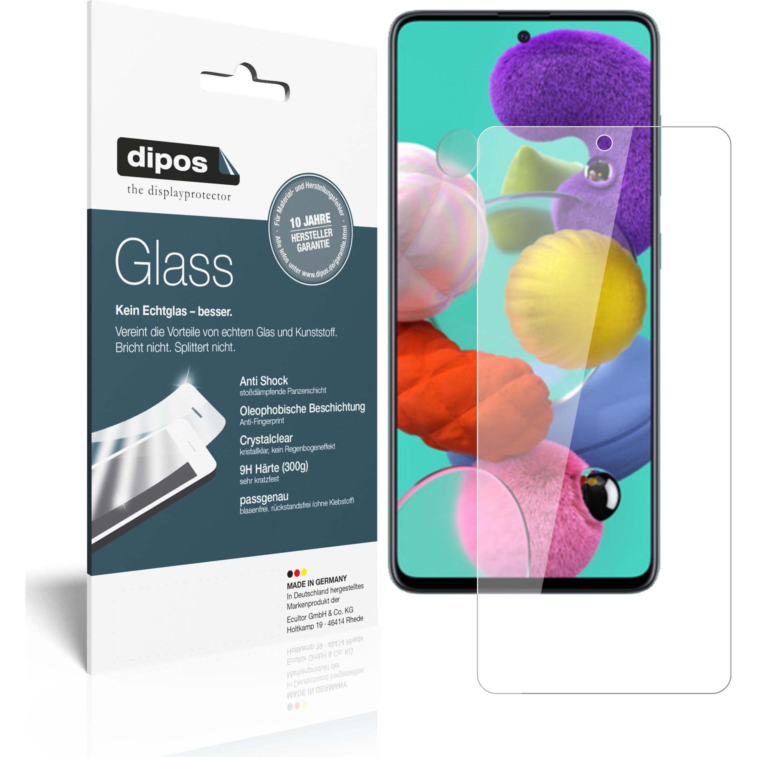Dipos Displayschutz Anti-Shock (2 Stück, Samsung Galaxy A71), Smartphone Schutzfolie, Transparent