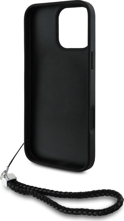 Actual product image Karl Lagerfeld Case Quilted Initial Logo & Chain Strap for iPhone 16 Pro Max black (Apple iPhone 16 Pro Max)