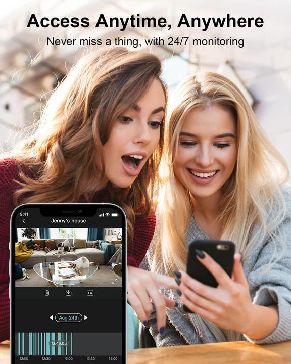 Actual product image WUUK 4MP/2.5K Innenüberwachungskamera mit App und magnetischem Standfuss (2560 x 1440 Pixels)