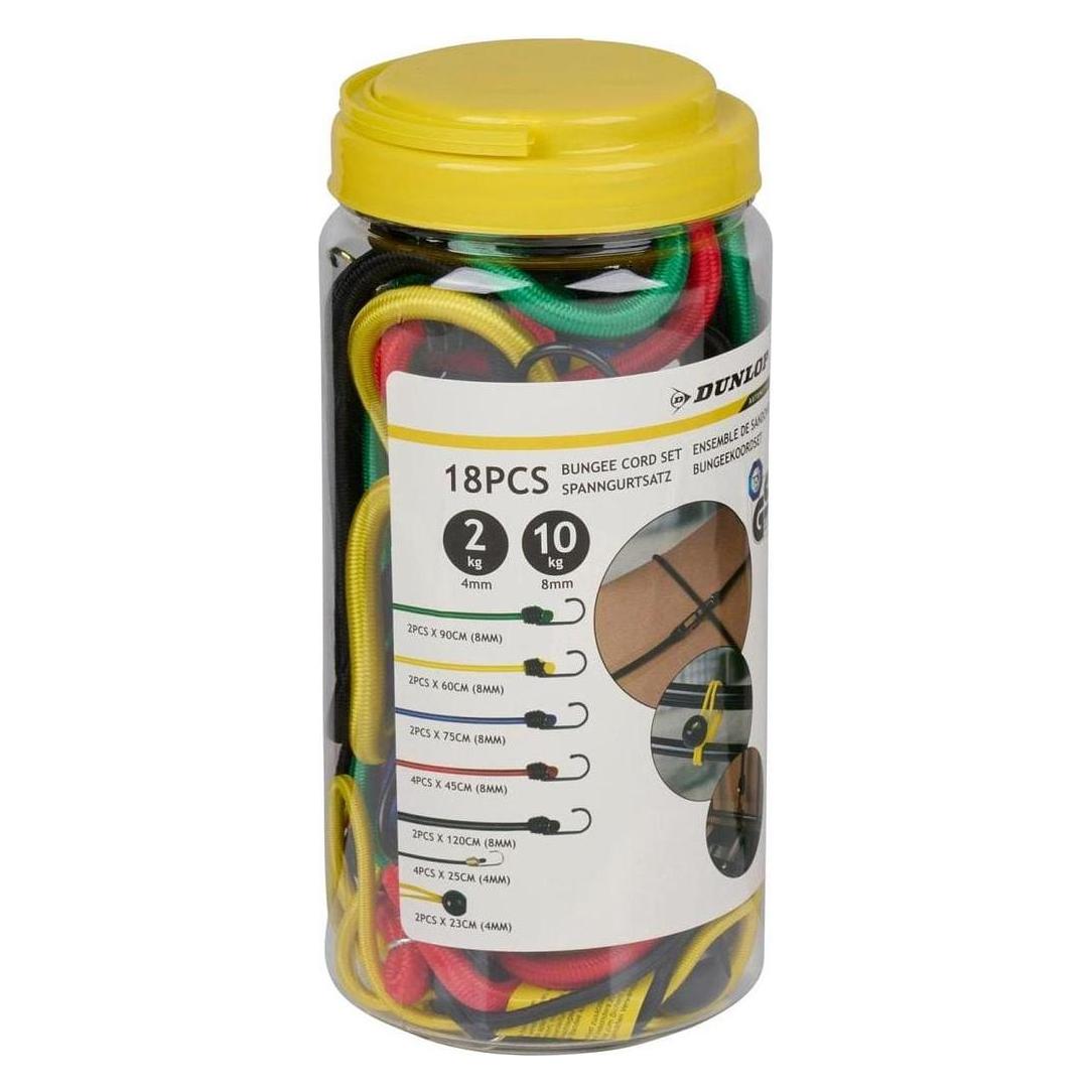 Dunlop, Cinghia + Ausili Di Fissaggio, Set Di Cinghie Per Bagagli 18 Pezzi
