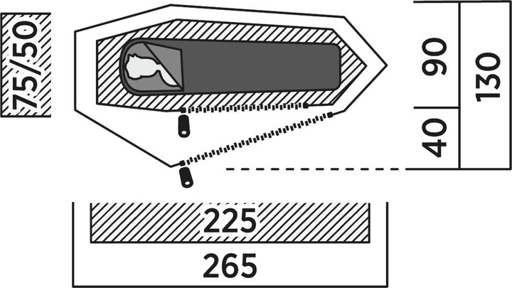Produktbild Easy Camp Tunnelzelt Sarek 1 (dunkelgr?n/orange, Modell 2025) (Tunnelzelt, 1.80 kg, 1 Person)