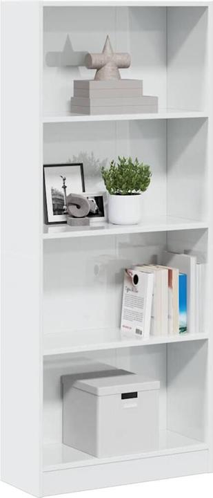 Actual product image vidaXL Bücherregal Hochglanz-Weiss 60x24x143 cm Holzwerkstoff (60 x 24 x 143 cm)