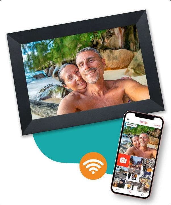 Immagine prodotto Fotokader con WiFi e App Frameo - 8 pollici - Pora HD+ - Display IPS - Micro SD - Touch (8", 1280 x 800 pixel)