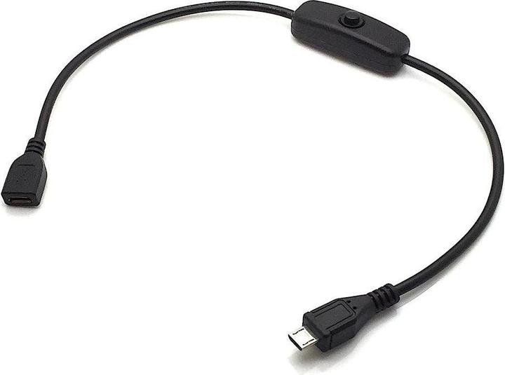 Actual product image Sertronics USB power cable with switch Micro-USB B - Micro-USB B 0.3 m (0.30 m, USB 2.0)