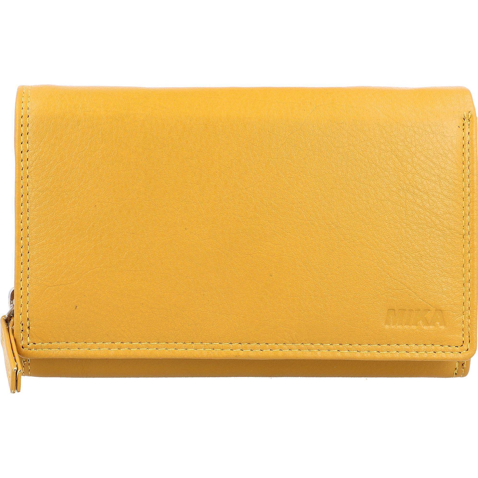 Mika, Damen, Portemonnaie, Damengeldb”rse, aus Leder, Farbe: gelb, Gelb