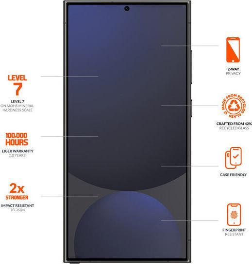 Actual product image Eiger Mountain Glass Black Edge (1 Piece, Samsung Galaxy S25 Ultra)