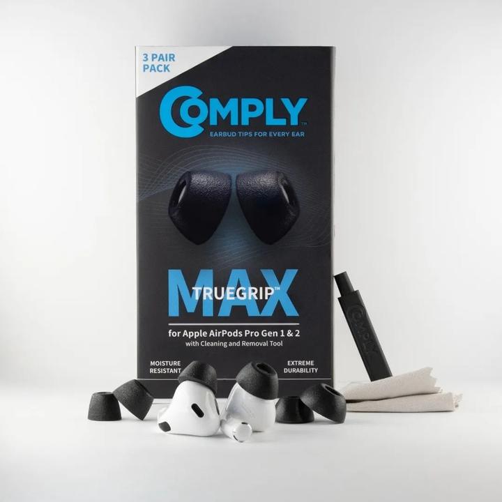 Actual product image Comply TrueGrip MAX Apple Airpods 1&2 Black Ass