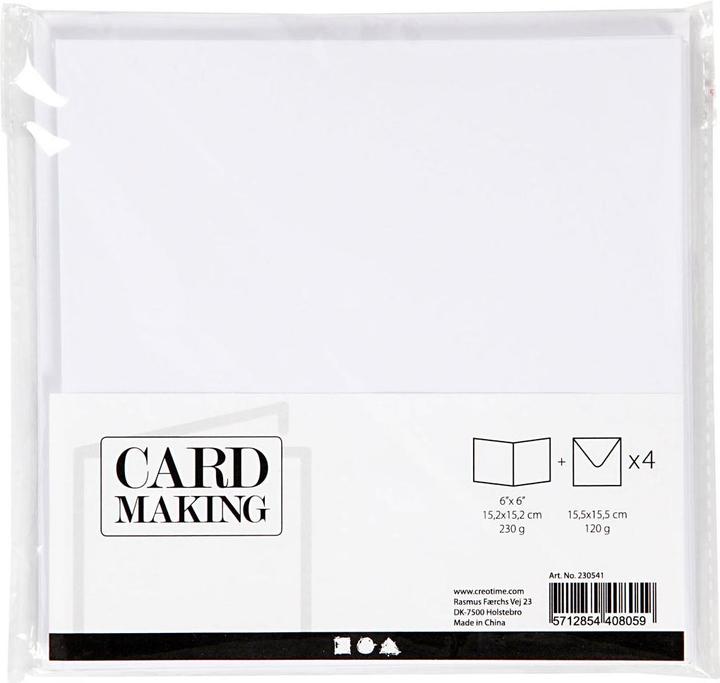 Image du produit Creativ Company Cartes et enveloppes Blanc, 4 pcs. (4 pcs)