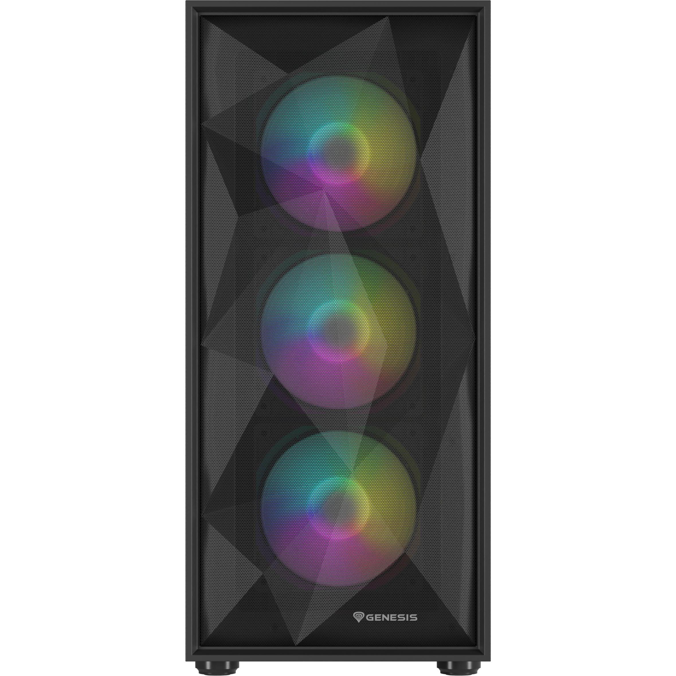 Thumbnail - Genesis Obudowa Diaxid 605 ARGB czarna (NPC-2172) (ATX, mATX, Mini-ATX), PC Gehäuse, Schwarz