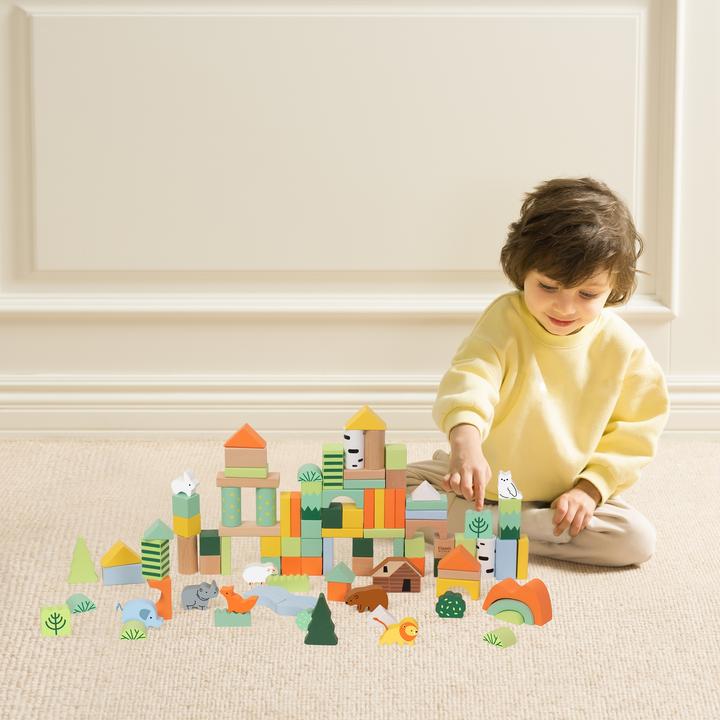 Actual product image Classic World Holzklötze Wald 100-teilig