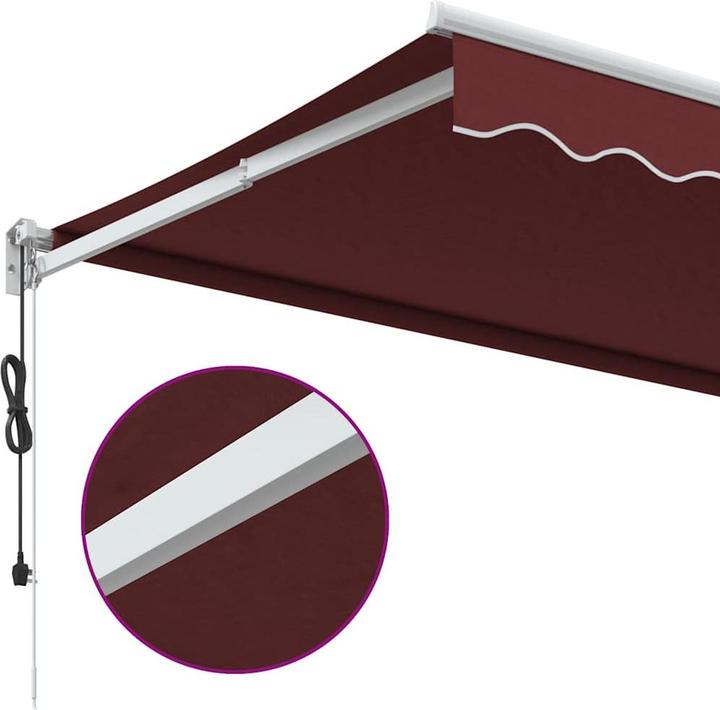Produktbild vidaXL Markise Gelenkarmmarkise Sonnenmarkise Automatisch Burgunderrot 350x250cm (3.50 m)