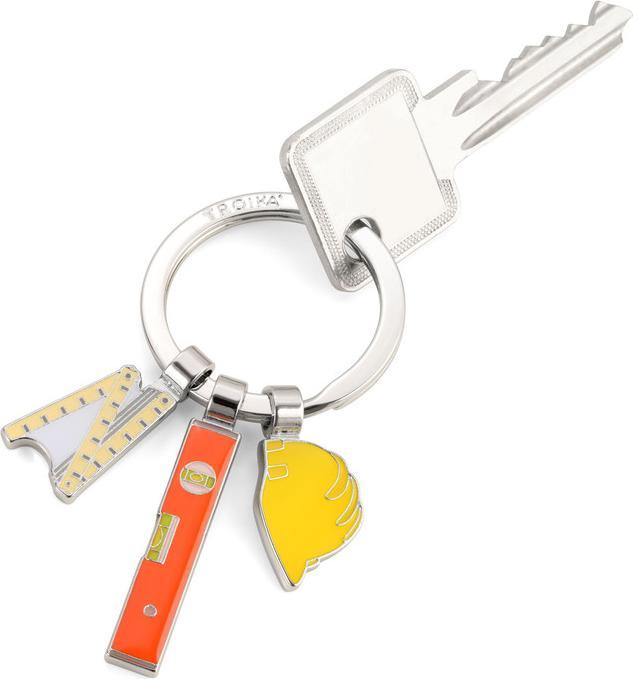 Image du produit Troika BOB Porte-clés 3 breloques chantier, argenté/jaune/orange