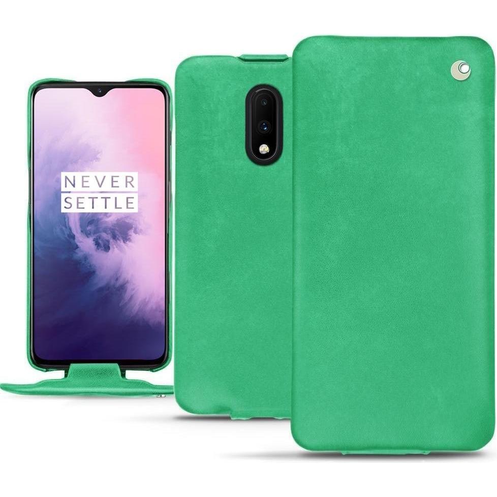 Noreve Lederschutzhülle vertikal (OnePlus 7), Smartphone Hülle, Grün