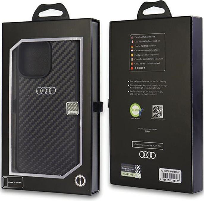 Produktbild Audi Carbon Fiber iPhone 14 Pro Max 6.7" czarny/black hardcase AU-TPUPCIP14PM-R8/D2-BK (Apple iPhone 14 Pro Max)