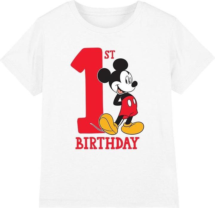Actual product image Disney Childrens/Kids Mickey Mouse 1st Birthday T-Shirt (116)