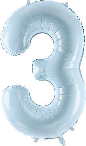 Actual product image Partydeco Foil balloon 3 light blue 72cm (1 Piece)