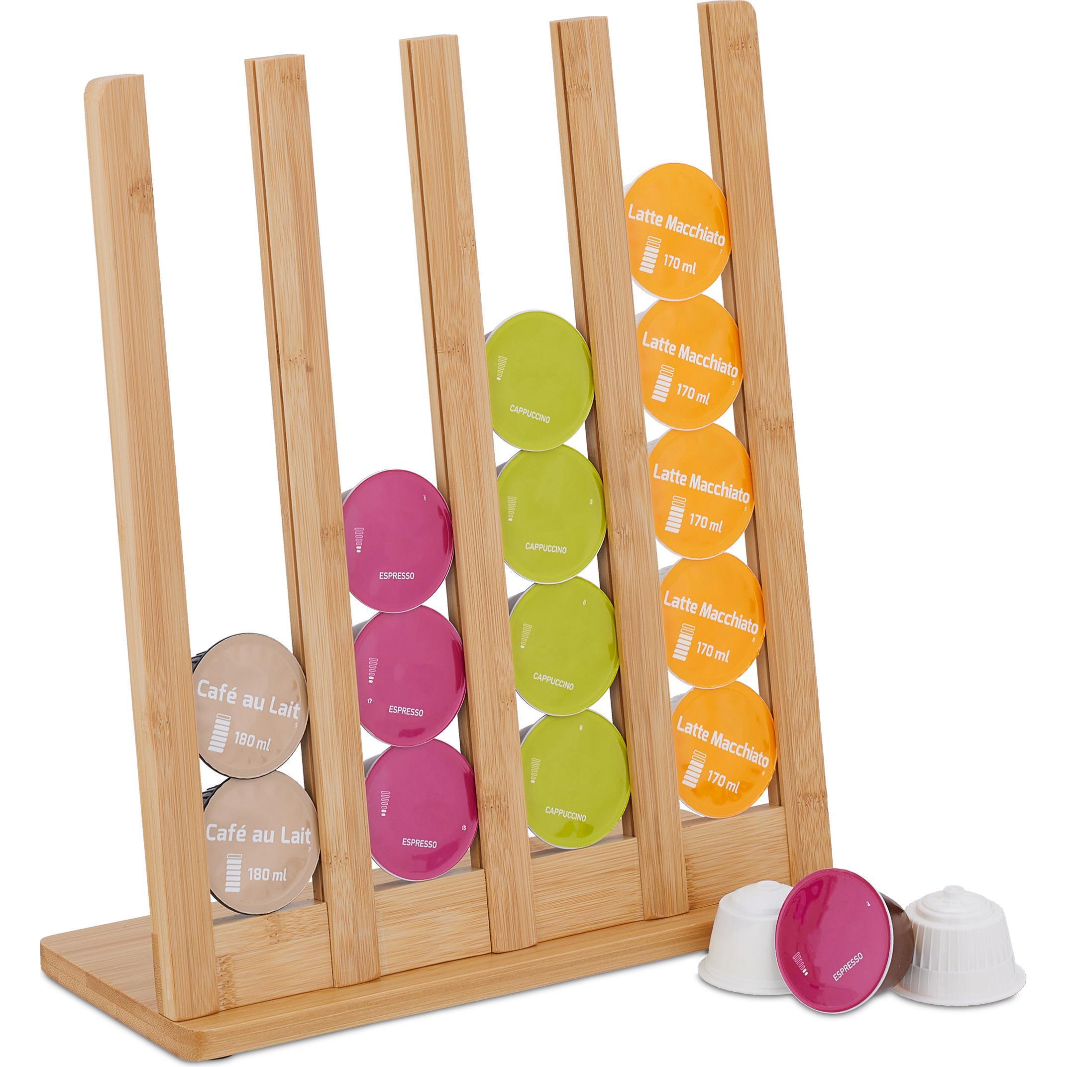 Relaxdays Kapselhalter, Zubehör Kaffeemaschinen, Braun