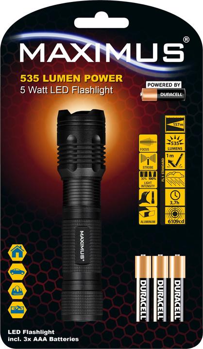 Produktbild Steffen MAXIMUS Taschenlampe M-FL-008B-DU (14 cm, 530 lm)