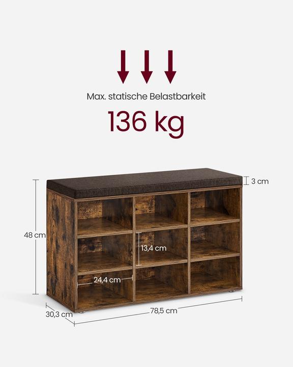 Actual product image Vasagle Benchy (78.5 x 30.5 x 48 cm)