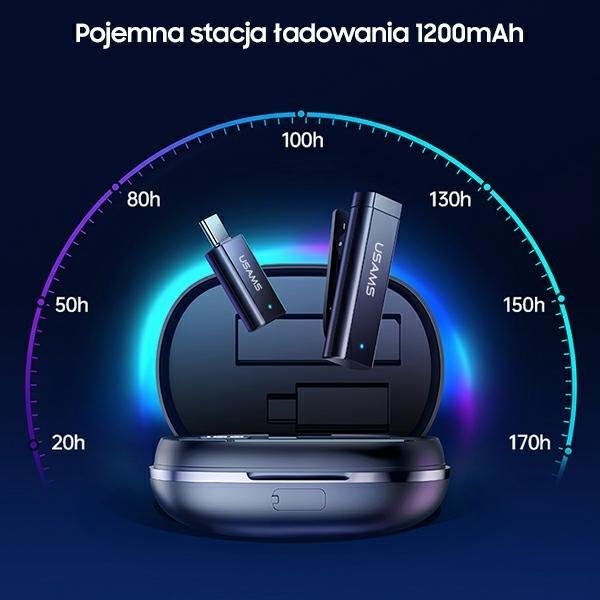 Productafbeelding Usams Bezprzewodowy mikrofon krawatowy ENC 2.4G draadloze Lavalier-microfoon Lightning ZB244MKF01 (U