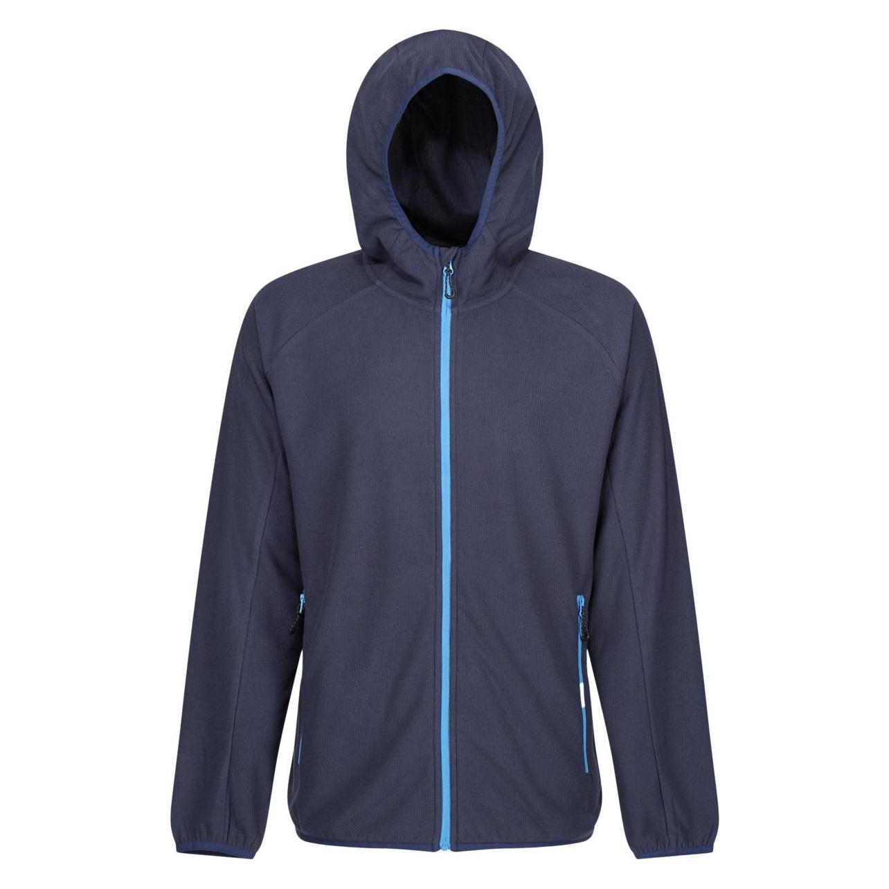 Regatta, Herren, Westen, Navigate Hooded Full Zip Fleece, Blau, Mehrfarbig