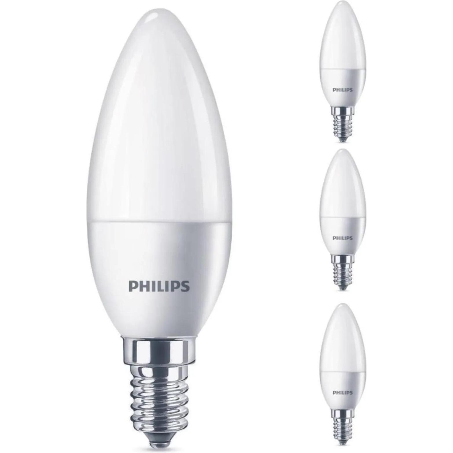 Thumbnail - Philips, Leuchtmittel, LED Kerzenlampe, 4er Set (E14, 4.90 W, 470 lm, 4 x, F)