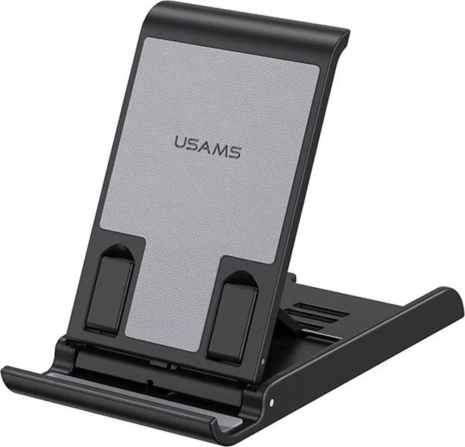 Actual product image Usams Składany stojak biurkowy na telefon/tablet czarny/black ZJ073ZJ01 (US-ZJ073)