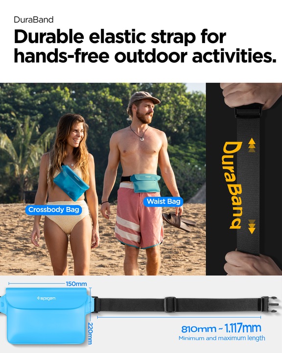 Actual product image Spigen Aqua Shield Waterproof Waist Bag A620 2 Pack, sea blue AMP06020