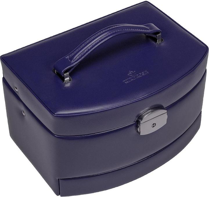 Actual product image Windrose automatic jewellery case Merino Moda dark blue