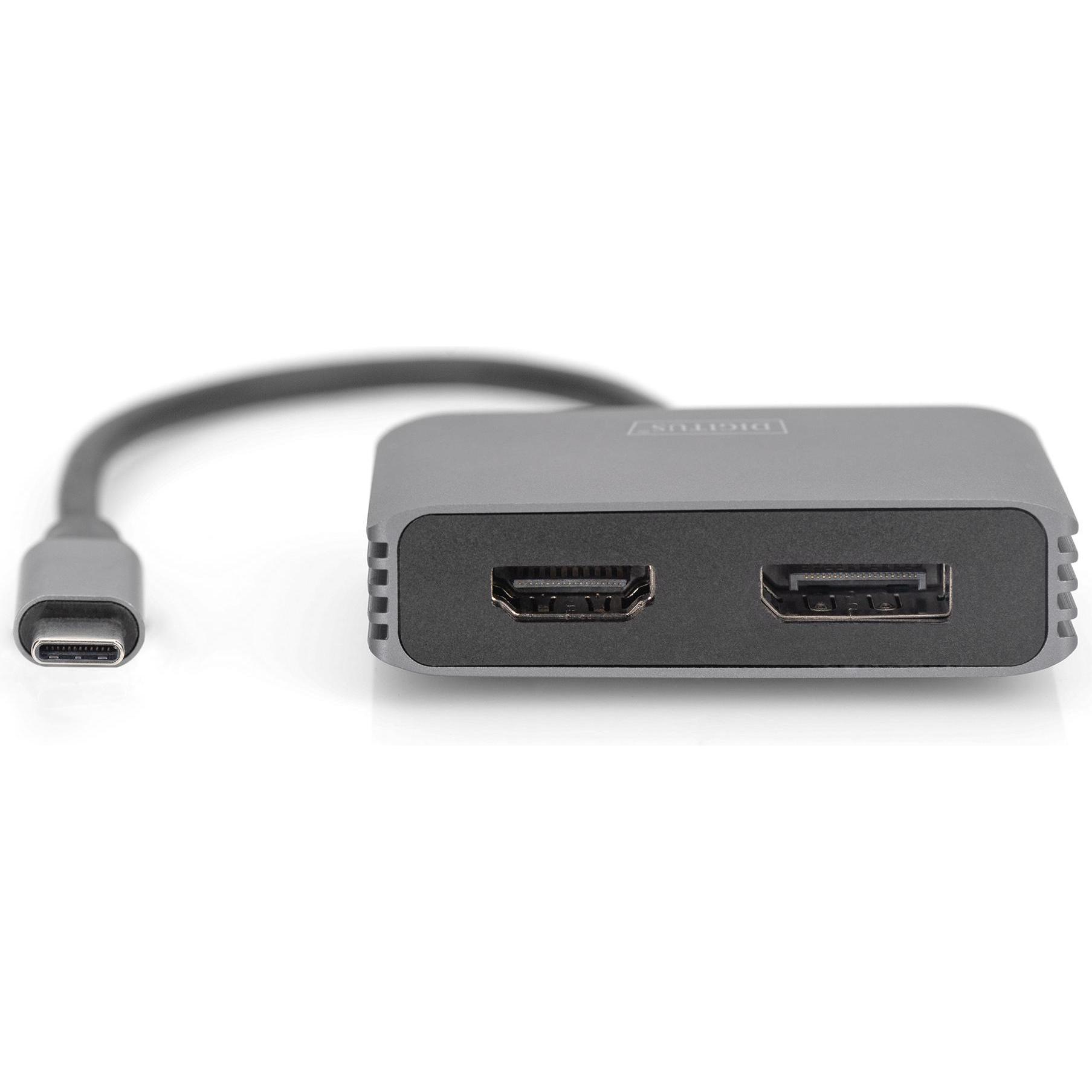 Thumbnail - Digitus USB Type-C zu (USB Typ-C, 20 cm), Data + Video Adapter, Schwarz