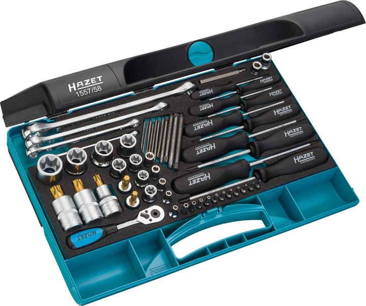Actual product image HAZET Tool set ∙ TORX 1557/58 ∙ Square, hollow 6.3 mm (1/4 inch), Square, hollow 10 mm (3/8 inch),…