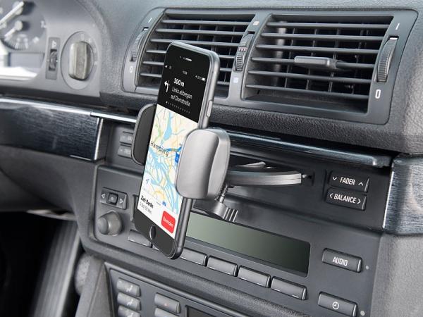 Produktbild Lescars Kfz-Smartphone-Halterung für CD-Laufwerk, mit Kugelgelenk, 60 - 90 mm