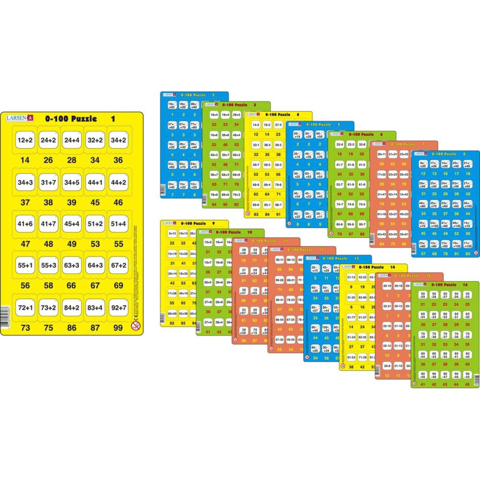Larsen Puzzle - 0-100 Rechenpuzzles (16er-Set)