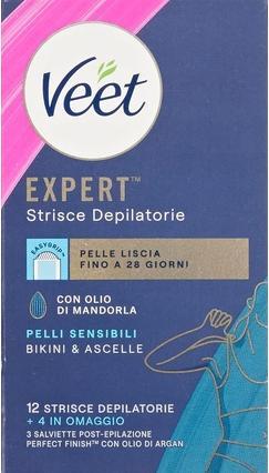 Veet Expert Sensitive Skin Underarm and Bikini Area Wax Strips 16 Strips (16 x)