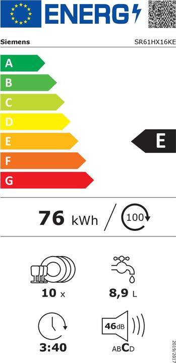 Energy Label Siemens SR61HX16KE