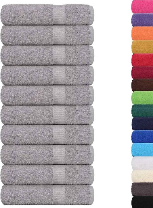 Image du produit vidaXL Serviettes de douche 10 pcs. Gris 70x140 cm 360 g/m² 100% coton Serviette de bain (70 x 140 cm)