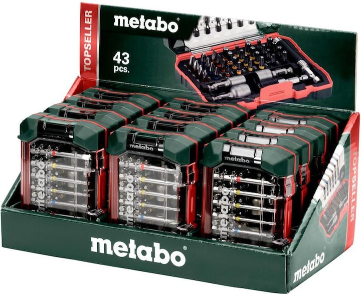 Actual product image Metabo Bit set (3, 4, 5, 6, PH1, PH2, PH3, PZ1, PZ2, PZ3, H3, H4, H5, H6, T27, T10, T15, T20, T25, T30, T40, 8 mm, 10mm, 13 mm)