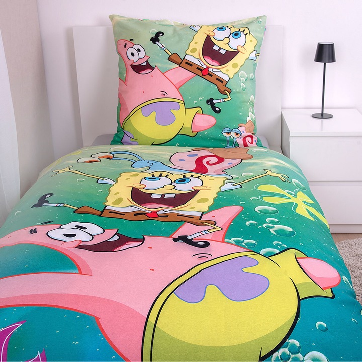 Produktbild Herding Spongebob Schwammkopf Bettwäsche 135 x 200 cm / 80 x 80 cm