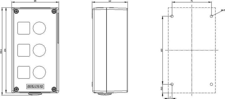 Produktbild Siemens Enclosure for command devices, 22mm