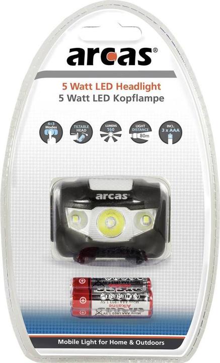 Image du produit Arcas Lampe frontale Modes 5W (160 lm)