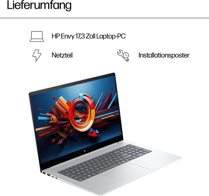 Produktbild HP ENVY 17-da0177ng 17,3" FHD IPS Touch, Intel Core Ultra 7 155H, 32GB RAM, 1TB SSD, Windows 11 Pro (17.30", Intel Core Ultra 7 155H, 32 GB, 1000 GB, DE)