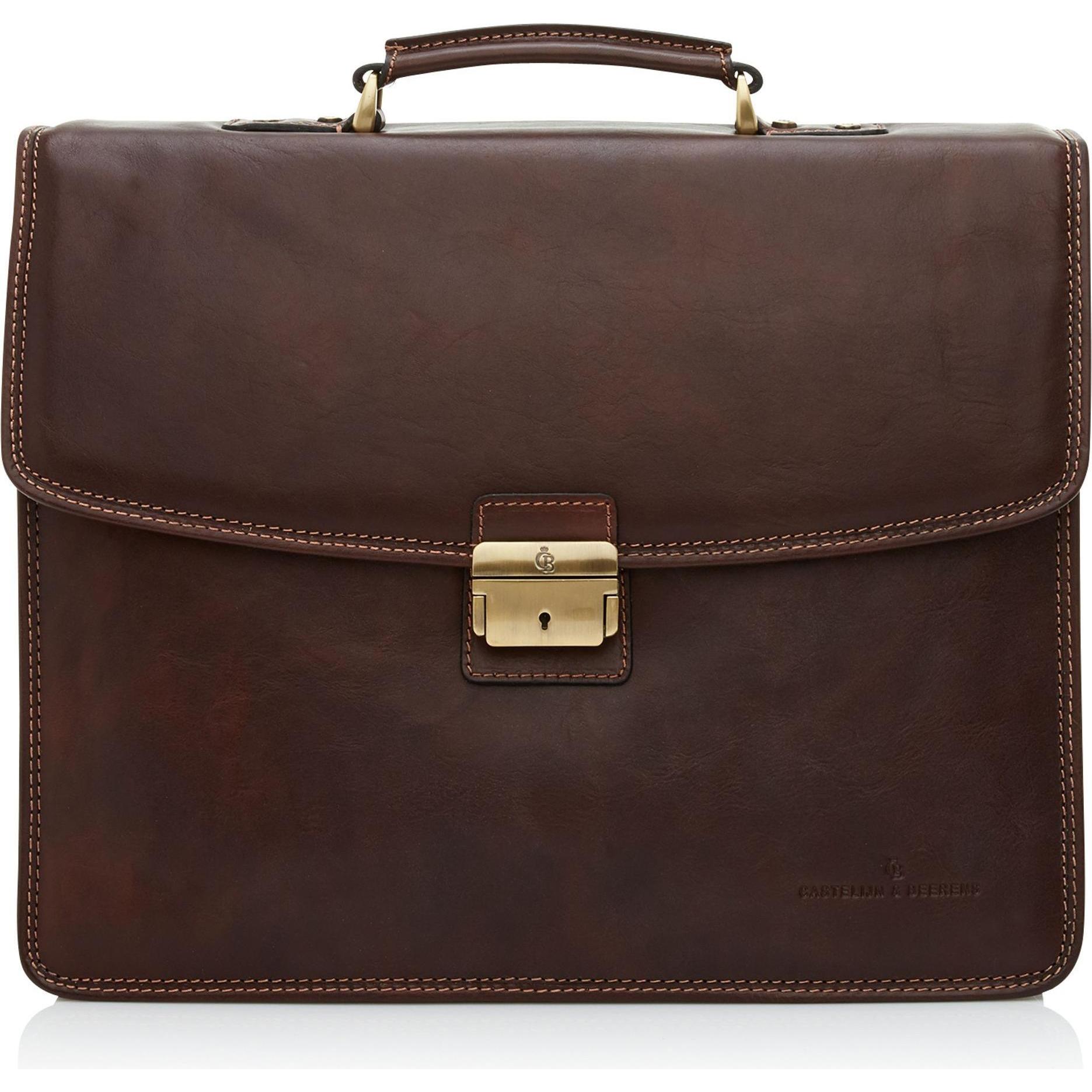 Castelijn & Beerens & Beerens Lederen Laptoptas 15.6 Mocca 689599 (15.60"), Notebooktasche, Braun