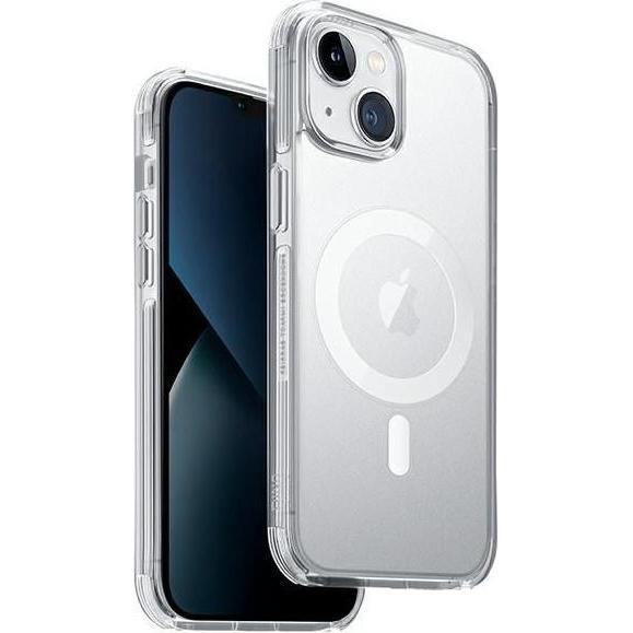 Uniq etui Combat iPhone 14 6,1" Magclick Charging przeźroczysty/dove satin clear (Apple iPhone 14), Smartphone Hülle, Tr...