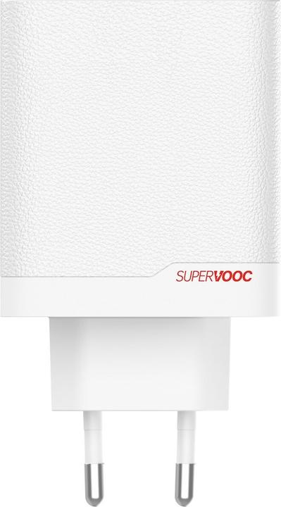 Immagine prodotto OnePlus Adattatore SuperVooc a due porte da 120W + cavo (Tipo-C + Tipo-A) - Bianco (120 W)